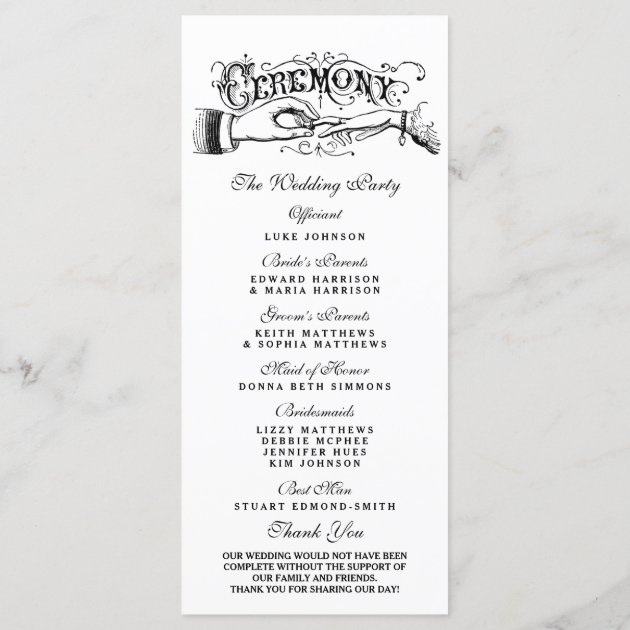 Elegant Black And White Wedding Ceremony Programs