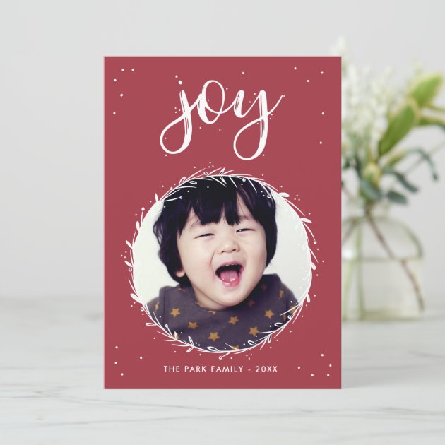 Joy Wreath - Red & White Holiday Photo