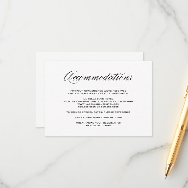 Be Married | Accommodation Enclosure Card