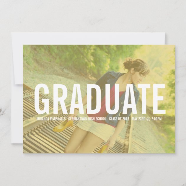 Modern Bold Text Photo Graduation Announcements