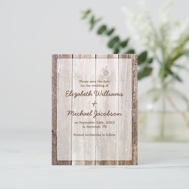 Rustic Barn Wood Save The Date