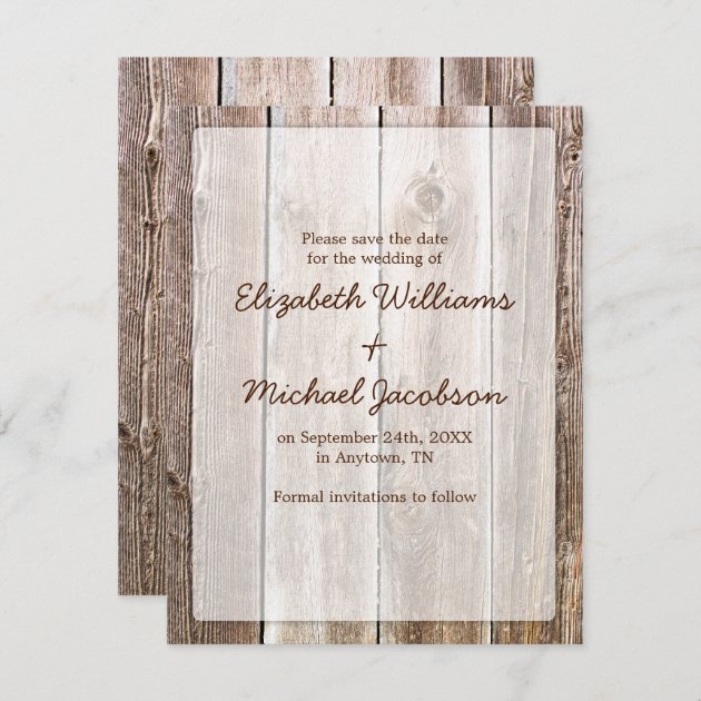 Rustic Barn Wood Save The Date
