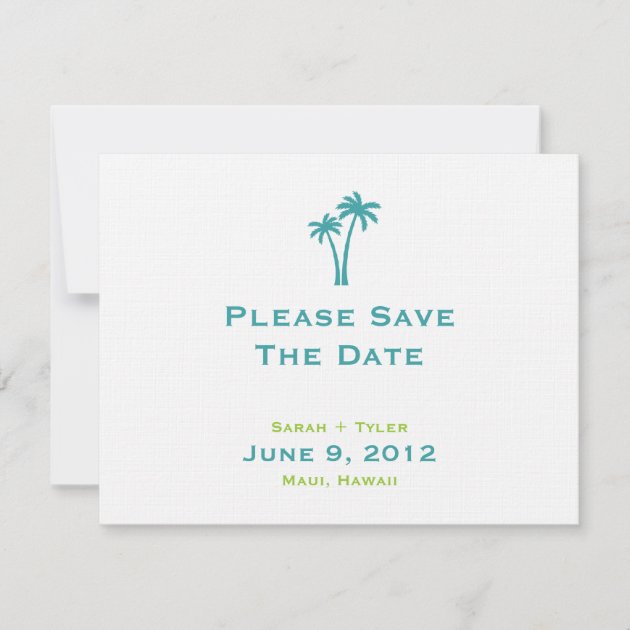 Palm Trees Save The Date Card