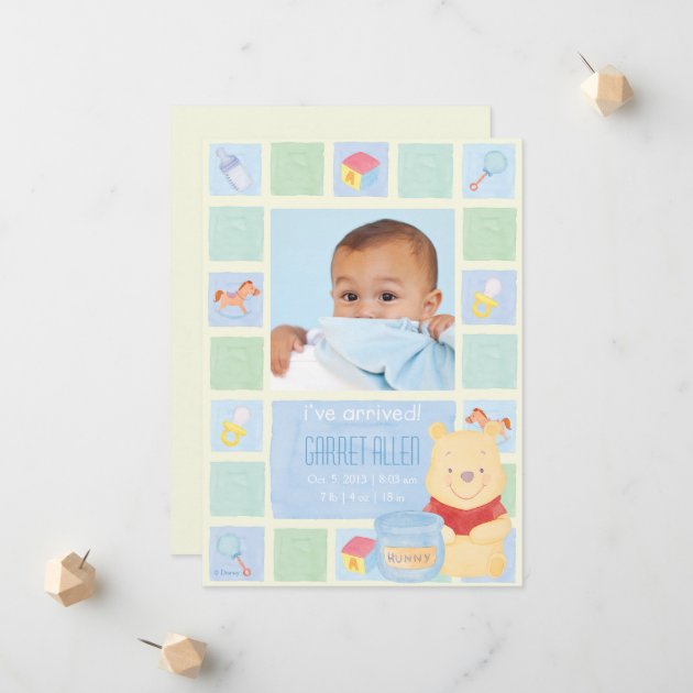 Baby Pooh And Hunny Birth Announcement