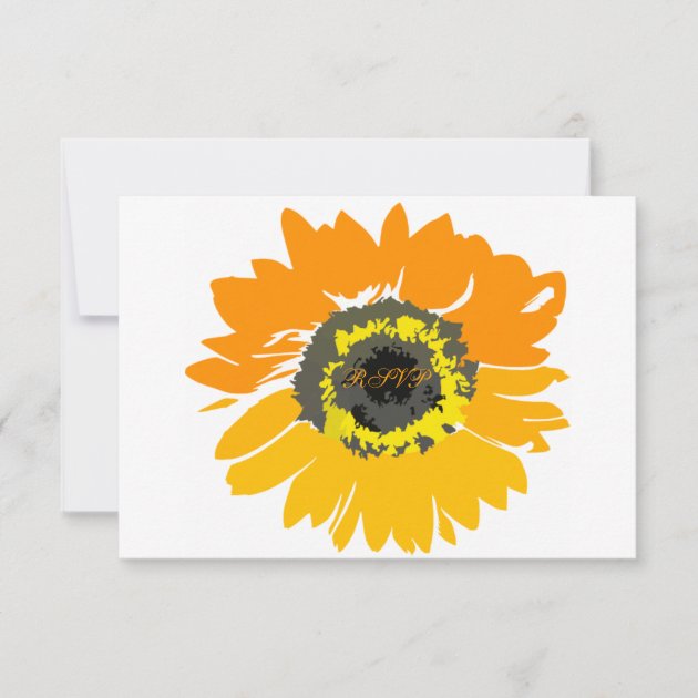 Rustic Country Sunflower Wedding RSVP Cards
