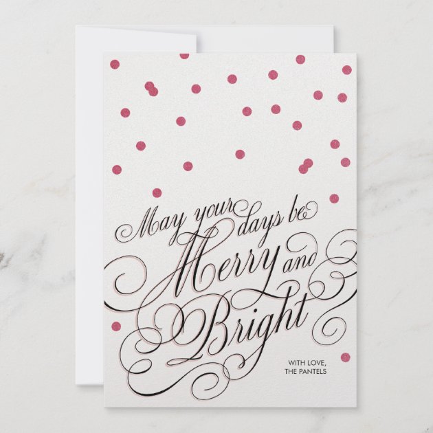 Dots Red Script Holiday Card