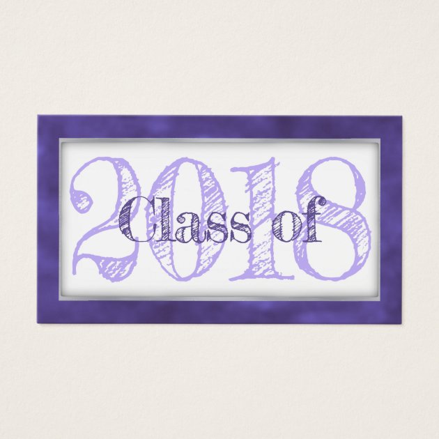 Violet Graduation Year | Royal Purple Announcement Business Card