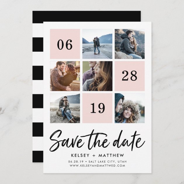 Blush Grid Collage | Photo Save The Date