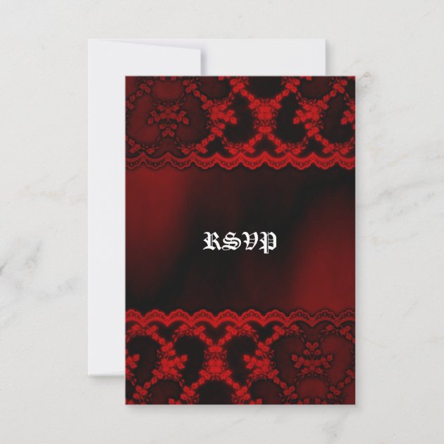 Red Lace Vampire Goth Wedding RSVP cards
