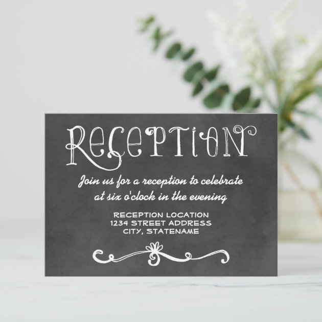 Reception Card | Black Chalkboard Charm