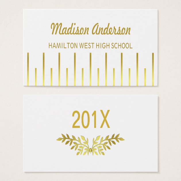 Graduation Name Card Senior Year Insert Deco Gold