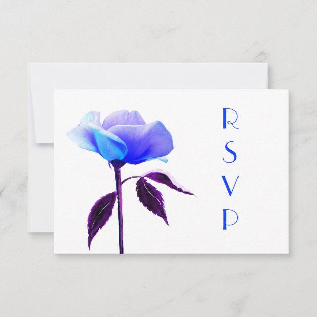 Blue Tea Rose RSVP card