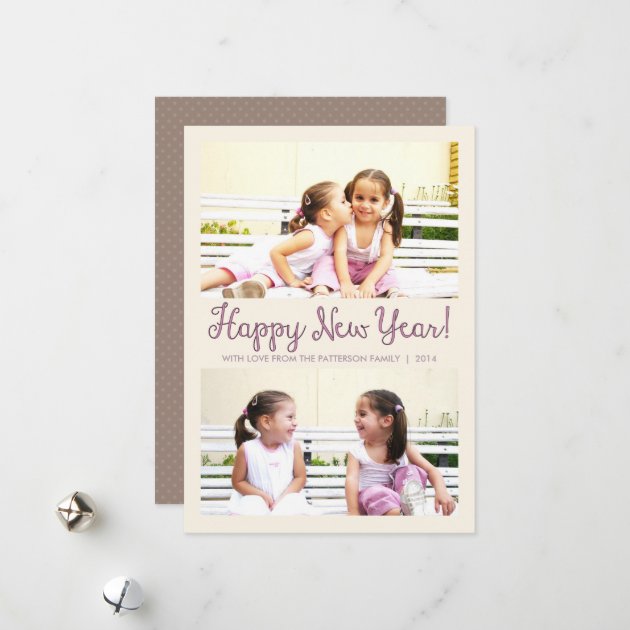 Simply Sweet Happy New Year Family Photo Greeting Holiday Card
