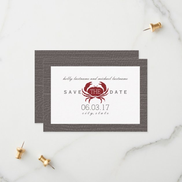Rustic Crab Wedding Save The Date