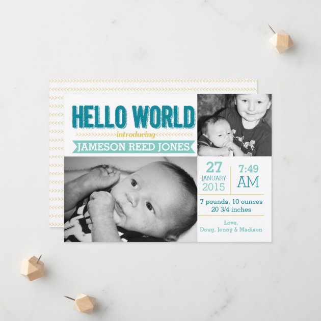 Hello World Birth Announcement