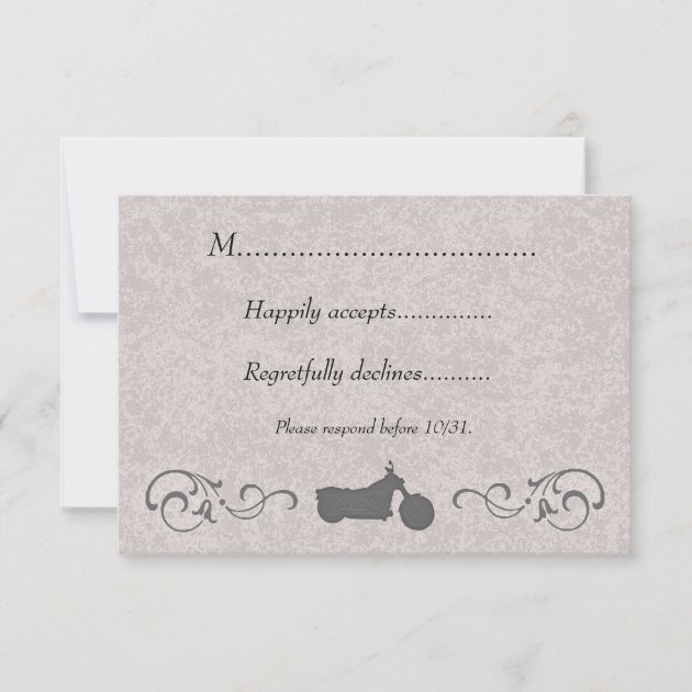 RSVP Card with Faux Embossed Motorcycle