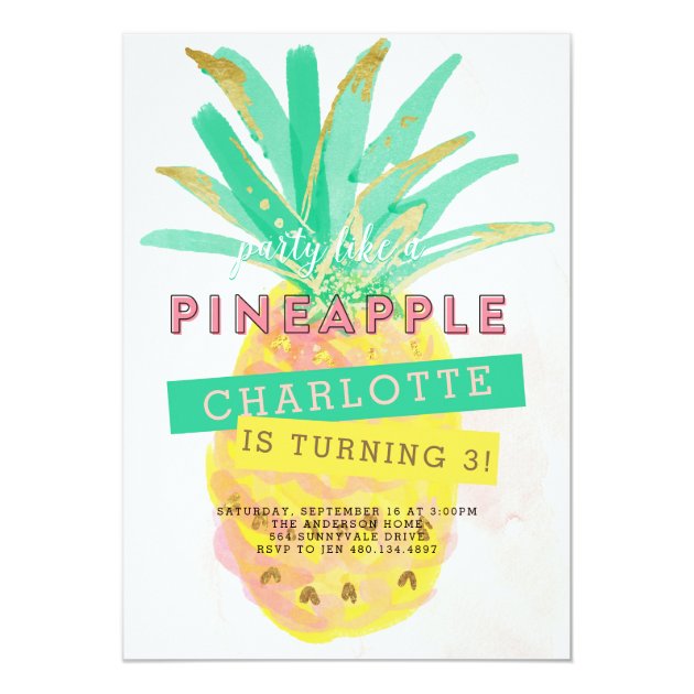 Party Like A Pineapple Birthday Invitation