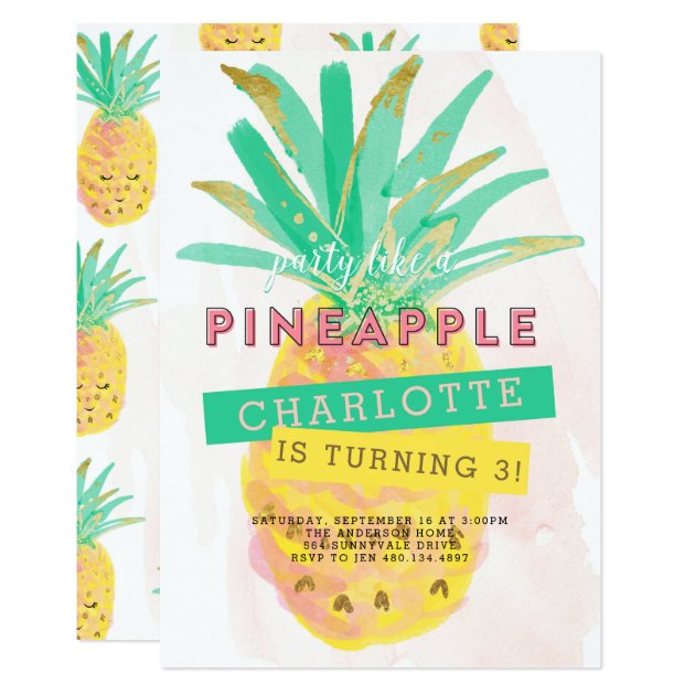 Party Like A Pineapple Birthday Invitation