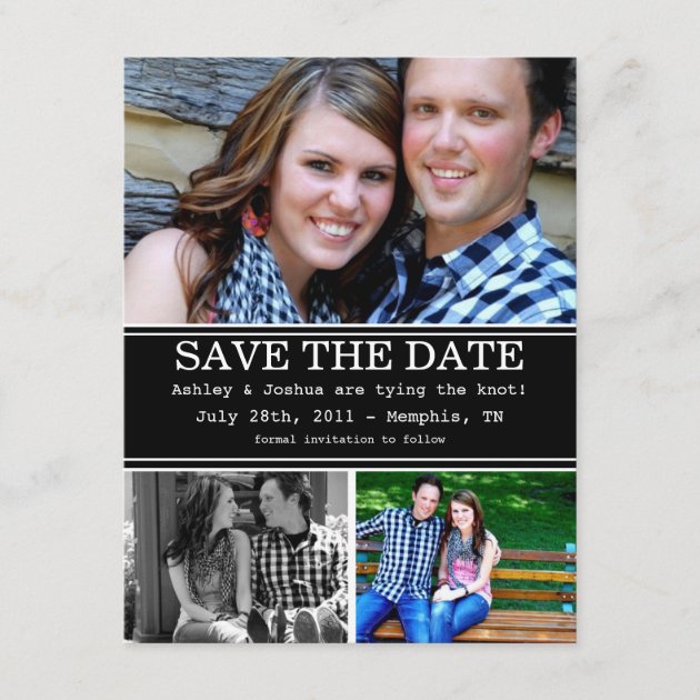Black Stylish Design Save The Date Announcements