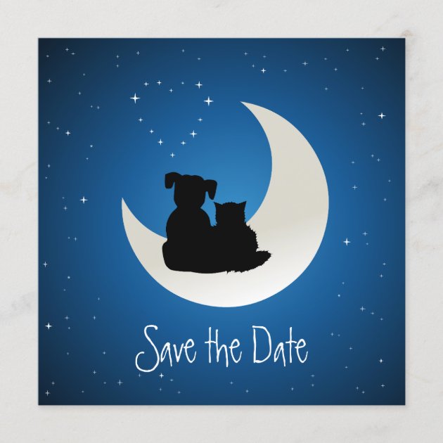 Cartoon Cat and Dog Soulmates Save the Date