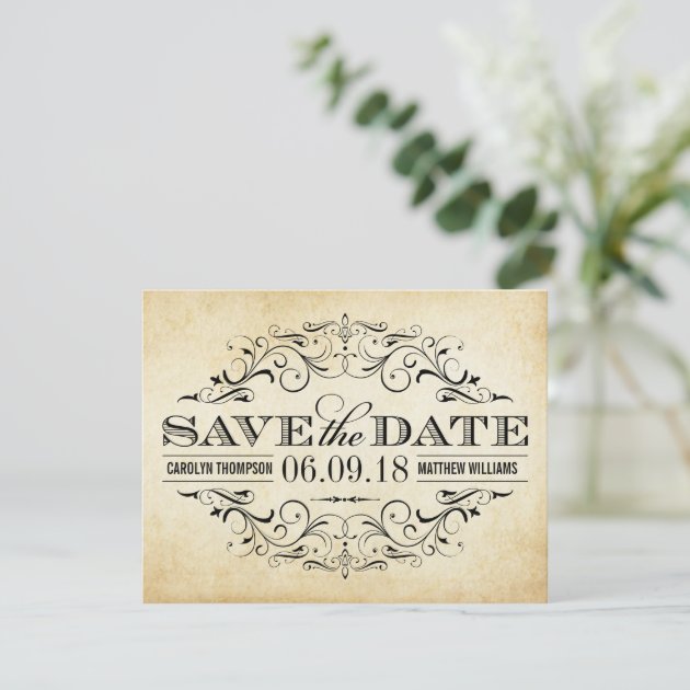 Vintage Wedding Save The Date | Elegant Flourish