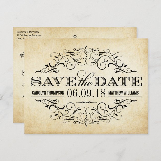 Vintage Wedding Save The Date | Elegant Flourish