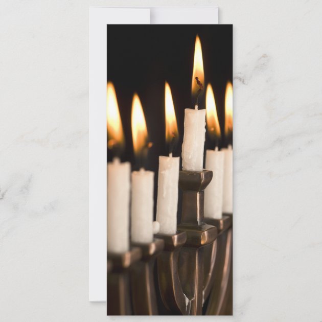 Hanukkah Chanukah Hanukah Menorah Burning Candles Holiday Card