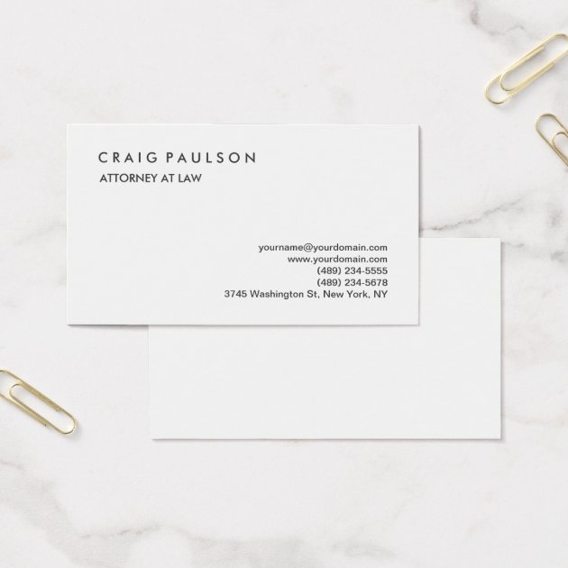 Classical Elegant Plain Professional Business Card