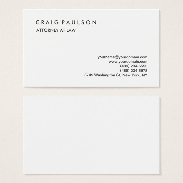 Classical Elegant Plain Professional Business Card