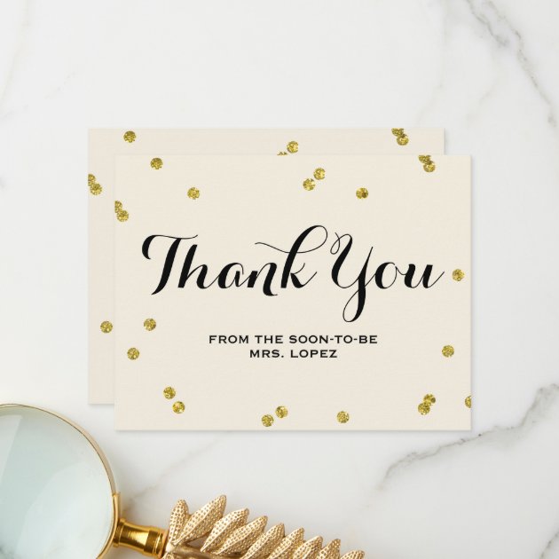Gold Glitter | Bridal Shower Thank You Cards