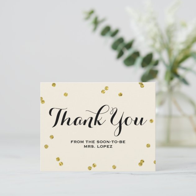 Gold Glitter | Bridal Shower Thank You Cards