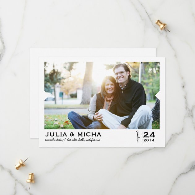 Save The Date Pointed Frame Photo Card