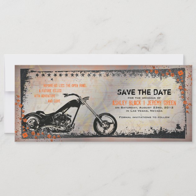 Biker or Motorcycle Wedding Save the Date