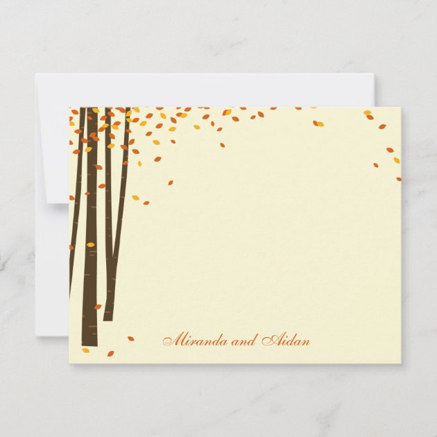 Forest Trees Thank You Cards cards - Orange -
