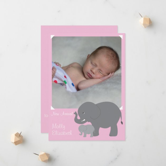 Birth Announcement With Elephants