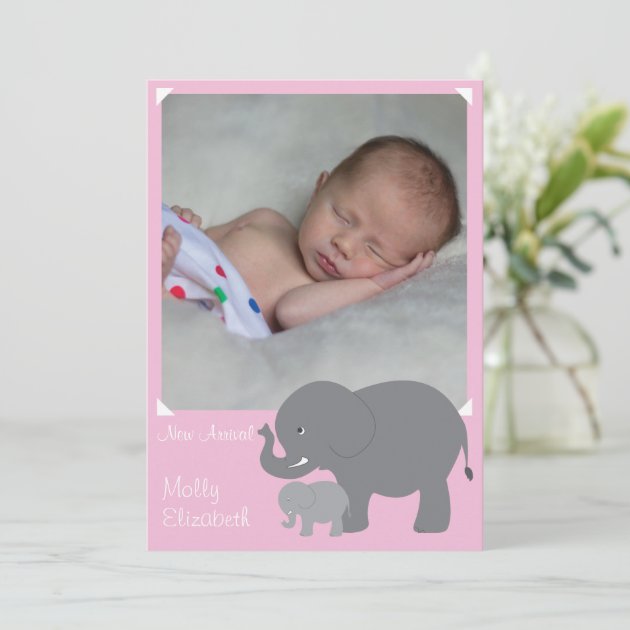 Birth Announcement With Elephants
