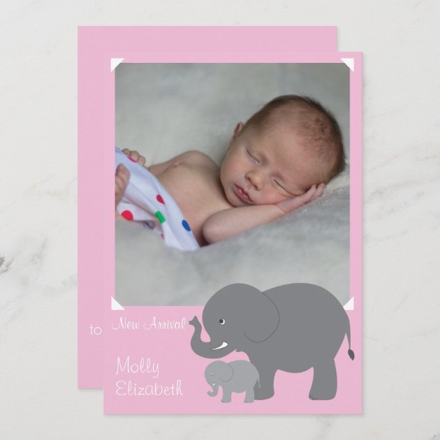 Birth Announcement With Elephants