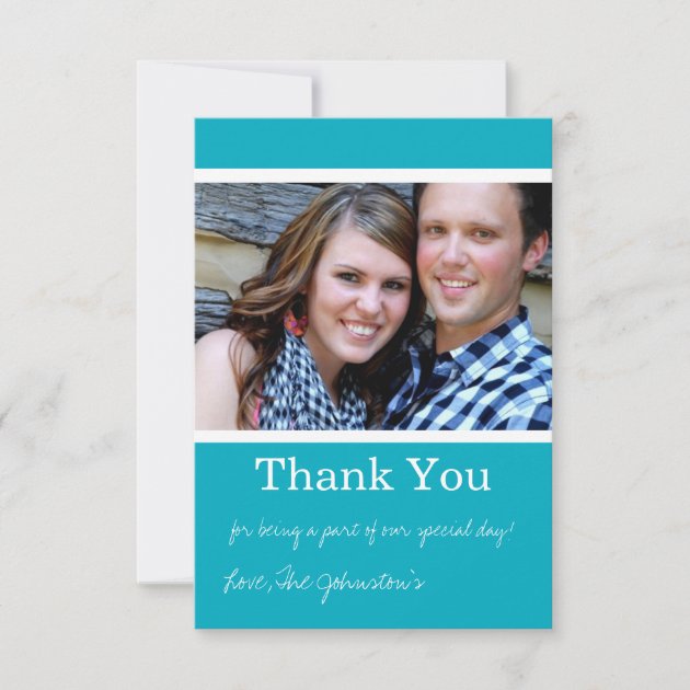 Turquoise Thank You Wedding Flat Cards