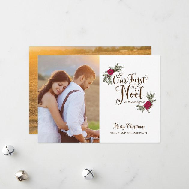 First Christmas Newlyweds Holiday Multi Photo Card
