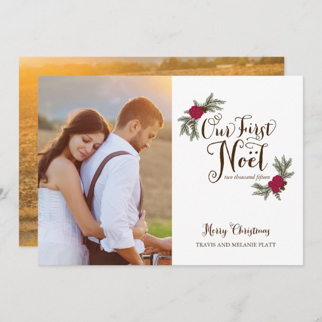 First Christmas Newlyweds Holiday Multi Photo Card