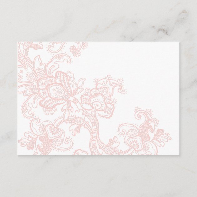 Elegant Pink Lace Wedding Directions Card
