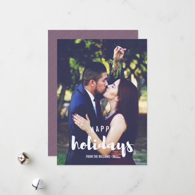 Happy Holidays Sketched Personalized Photo Holiday Card