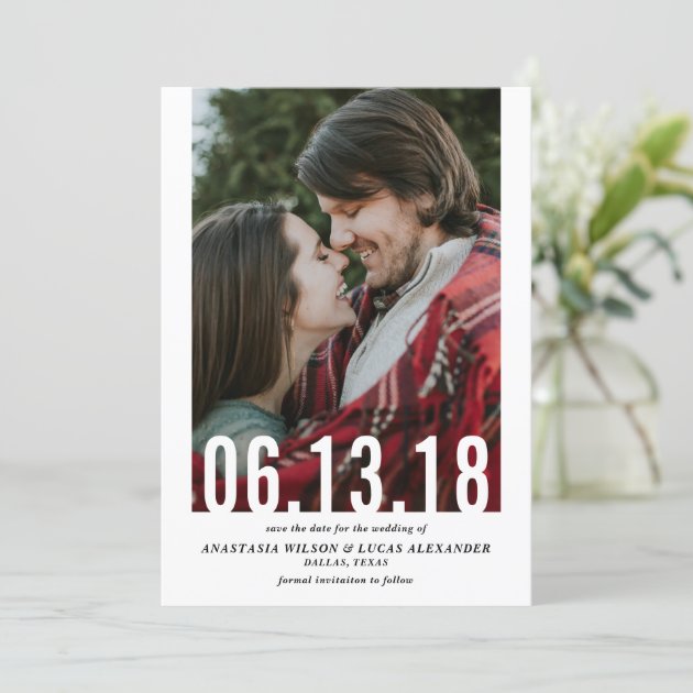 Wedding Date Cutout Vertical Photo Save The Date