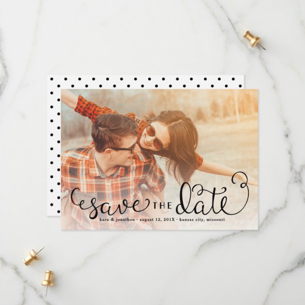 Simple Photo Save The Dates, Hand Lettered Script Save The Date