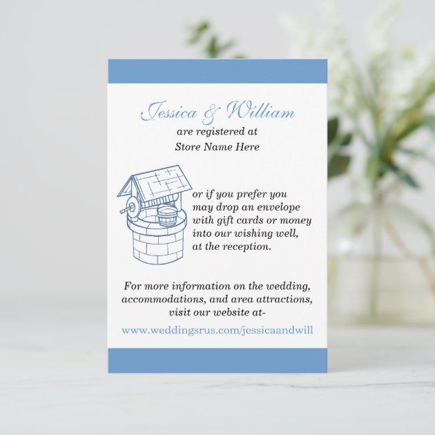 Wedding Wishing Well & Website Custom Card