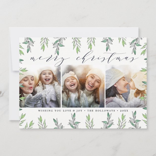 Winter Sage | Holiday Photo Collage Card