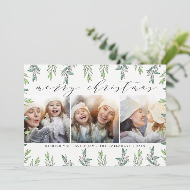 Winter Sage | Holiday Photo Collage Card