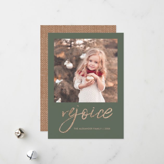 Rejoice And Be Glad Rustic Christmas Photo Holiday Card