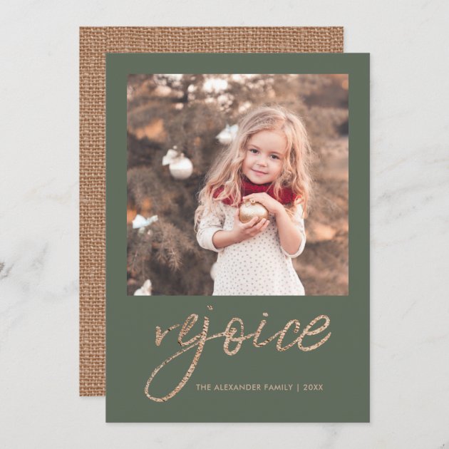 Rejoice And Be Glad Rustic Christmas Photo Holiday Card