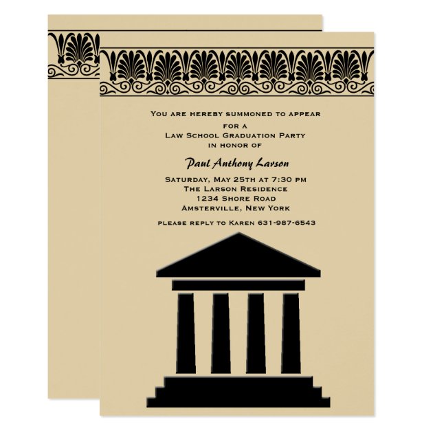 Hall Of Justice Graduation Party Invitation